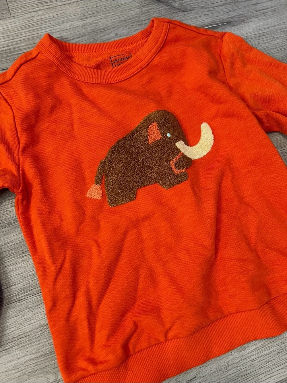 NWT Unisex Toddler 2T Orange/Brown Long Sleeve Woolly Mammoth Design for winter